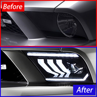 Ensemble de phares LED KGKB pour Ford Mustang 2005-2009, haute qualité, DRL dynamique 6000K, lentille de projecteur, clignotant séquentiel