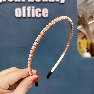 Bán Buôn Hàn Quốc Phong Cách Ngọc Trai <span class=keywords><strong>Headband</strong></span> Cho Phụ Nữ Và Cô Gái Tóc Mỏng Hoop Với Pha Lê Rhinestone Hàng Thanh Lịch <span class=keywords><strong>Headband</strong></span> - Product Image 3