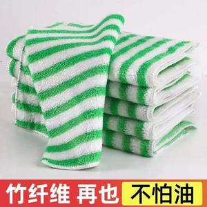 Paño de Cocina de Fibra de Bambú con Rayas Verdes, 18x23cm 25x25cm, Resistente al Aceite, Absorbente, No Desprende Pelusas - Product Image 1