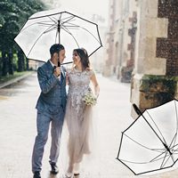 Paraguas Transparente con Burbuja, Mango en J, Semiautomático, para Lluvia y Sol, Personalizable con Logotipo, Regalo Promocional, Proveedor Mayorista