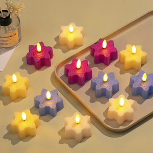 Cinque stelle neve ha condotto la luce del tè molti colori senza fiamma elettronica candela festa attività a batteria alimentato a forma di numero confezionato - Product Image 2