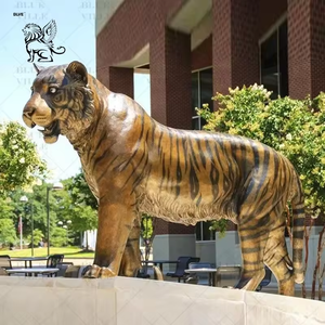Décoration de jardin personnalisée BLVE, grande sculpture d'animal en métal pour extérieur, statue de tigre grandeur nature en bronze - Product Image 2