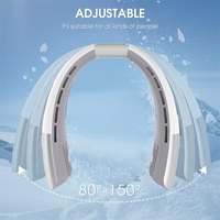 Petit ventilateur de cou portable sans lame, rechargeable par USB, refroidissement rapide, affichage numérique, pour la maison, la voiture, l'extérieur