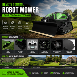 free shipping CE EPA 600mm heavy duty crawler <b>remote</b> mower 224cc engine grass cutter garden machine - Product Image 3