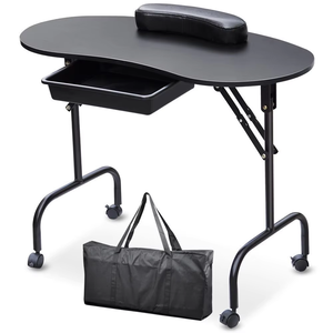 Mesa <span class=keywords><strong>de</strong></span> <span class=keywords><strong>uñas</strong></span> plegable portátil con diseño moderno Escritorio <span class=keywords><strong>pequeño</strong></span> duradero para uso en salón para sala <span class=keywords><strong>de</strong></span> estar y dormitorio - Product Image 2