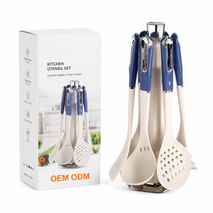 <b>Silicone</b> Kitchen Utensils Spatula Soup Ladle Cooking <b>Tools</b> Kitchenware Durable Kitchen Utensil Set with Stand - Product Image 1