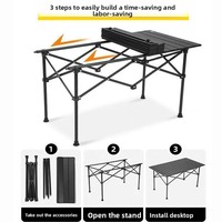 Table pliante portable pour l'extérieur, camping, pêche, pique-nique, barbecue en pleine nature, voyage en voiture, légère