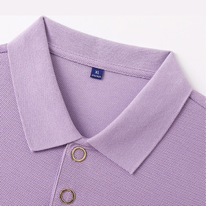 Camisa Polo de Color Sólido, Algodón, Uniforme de Trabajo para Hombre, Manga Corta, Talla XL, Morado - Product Image 1
