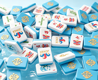 Jeu de Mahjong Américain Signature, Étanche, en PLA, Danse du Lion, 160 Tuiles Personnalisées, pour Soirées en Famille, Cadeau de Fêtes, OEM Personnalisé
