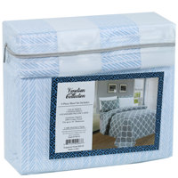 Parure de Draps Microfibre Ultra-Douce d'Usine 6 Pièces, Ensembles de Draps Imprimés, Tailles King Queen