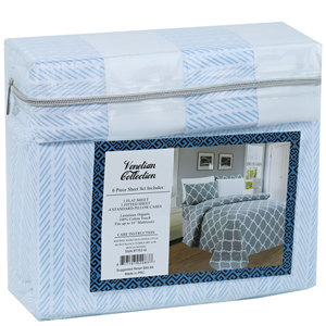 Parure de Draps Microfibre Ultra-Douce d'Usine 6 Pièces, Ensembles de Draps Imprimés, Tailles King Queen - Product Image 6