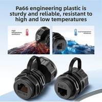Connecteur RJ45 CAT6 en alliage de zinc étanche IP68 avec contact plaqué or et capuchon anti-poussière à visser pour la sécurité, l'affichage numérique et les applications intelligentes