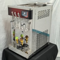 Machine à crème glacée molle multifonctionnelle de table, 3 saveurs, en acier inoxydable, équipement pour yaourt glacé pour restaurant