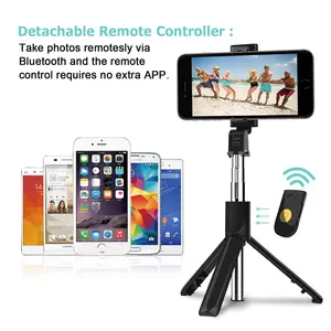 Wireless Remote Exten dable Selfie Stick Ein beins tativ Telefonst änder halter 3 in 1 Kameras tativ für Smartphone