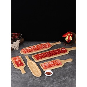 Bandeja de melamina con diseño de veta de madera para servir rollos de carne de res y cordero, ideal para restaurantes y barbacoas, 1 metro de largo - Product Image 1