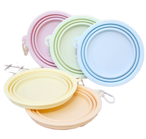 Macaron Color Portable Silikon <span class=keywords><strong>Pet</strong></span> Bowl Faltbare hängende Futters chale für Kleintiere für unterwegs - Product Image 1