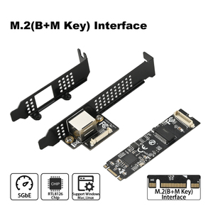 Adaptador Ethernet Interno NGFF M.2 de 5 Gbps, Tarjeta de Red de Doble Canal Compatible con 10/100/1000M/2.5G para Juegos de Escritorio - Product Image 2