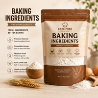 Sachet refermable réutilisable pour ingrédients de pâtisserie, idéal pour le stockage de poudres, mélanges de farine, fournitures de desserts et marques de boulangerie