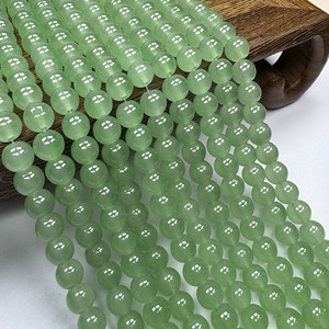 Perles rondes en résine œil-de-chat blanches à la lumière UV pour la fabrication de bijoux DIY, accessoires de bracelet faits à la main - Product Image 5