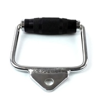 Accessoire pour machine à câble de gym, poignée à étrier simple pour extension en D, chromée et recouverte de caoutchouc