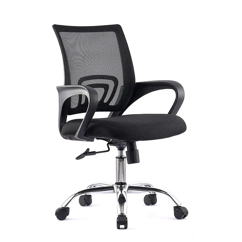 2024 sıcak satış küçük siyah döner yönetici sandalyesi gerçek malzeme, OEM özelleştirilebilir kalite file arkalıklı ofis koltuğu