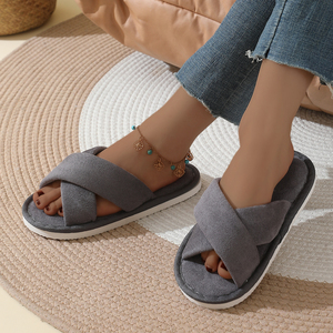 Women's Home Slipper Memory <b>Foam</b> Cushioning New Function Cross Design for All Seasons-Wholesale Price Including Winter EVA - Product Image 2