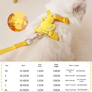 <span class=keywords><strong>Harness</strong></span> Kucing Berkualitas Tinggi Bahan Nilon Anti-Selip Khusus Luar Ruangan Model Bebek Kuning Kecil dengan Tali Tarik yang Dapat Disesuaikan - Product Image 4