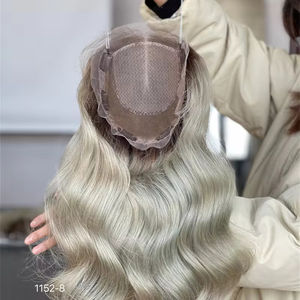 2024 Shy Toppers Mini perruque partie centrale femmes cheveux humains Topper Clips cuir chevelu pleine dentelle Blonde Balayage Ombre européen cheveux topper - Product Image 1