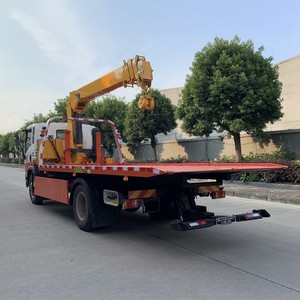 Combined HOWO 4x2 <b>Flatbed</b> Tow <b>Truck</b> with Crane Slidebed Wrecker 5 Ton Car Carrier Recovery <b>Truck</b> - Product Image 5