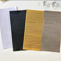 Autocollant décoratif en vinyle écologique, petites lettres anglaises dorées et argentées, mini chiffres métalliques, autocollants adhésifs, décoration alphabétique