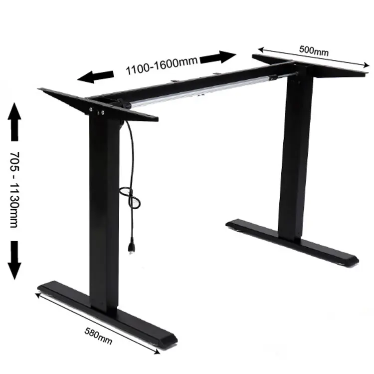 Factory Design Shaped Moveable Study Desk Frame Standing Electric Adjustable Height Frame