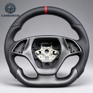 Volant personnalisé en fibre de carbone mate avec palettes de changement de vitesse pour Chevrolet Corvette C7, accessoires intérieurs - Product Image 4