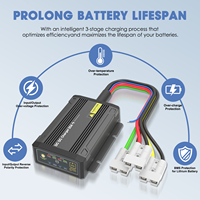 Chargeur DC-DC embarqué automatique 12V 24V vers 12V 600W 25A avec ports sans fil pour moteur de pêche à la traîne et alternateur – Sécurité garantie