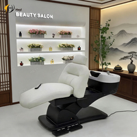 Chaise de lavage de cheveux électrique avec massage, réglage en hauteur, détoxification du cuir chevelu, circulation de vapeur, position inclinable confortable