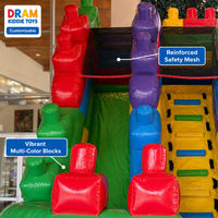 Perosotan Tiup PVC Kastil Bouncy Warna-Warni Cerah Peralatan Hiburan Komersial untuk Bermain di Luar Ruangan