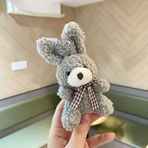 Mini lapin en peluche de 8 cm, doux et rembourré, avec nœud papillon, style poupée, idéal comme porte-clés ou cadeau pour mariage et fêtes - Product Image 5