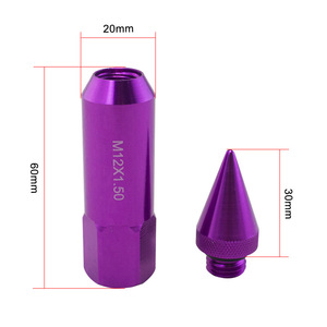 Écrous de roue 60 mm en alliage d'aluminium couleur arc-en-ciel pour la mise à niveau des roues de voiture, lot de 20 pièces - Product Image 2