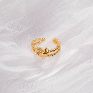 แหวนแฟชั่นเครื่องประดับชั้นดี ชุบทอง 18K ประดับเพชรซิคอนหลากสี แหวนเงินแท้ 925 ลายพื้นผิว ประดับเพชรซิคอนสีน้ำเงิน สำหรับสาวๆ - Product Image 3