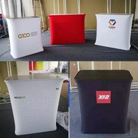 Mesa Plegable Portátil Impermeable para Exteriores con Impresión Personalizada, Estación de Carga Automática para Ferias Comerciales, Mesa Pop-Up