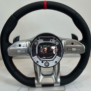 Volant en cuir de style sportif pour <span class=keywords><strong>Mercedes</strong></span>-Benz <span class=keywords><strong>AMG</strong></span> W212 W213 W204 W202 W203 W204 W205 C204 C205 CL203 W176 W177 GT - Product Image 1