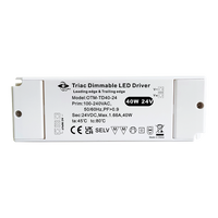 Aprobación CE Plástico 24V Triac Dimmable Led Fuente de alimentación 40W para interiores