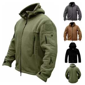 Wholesale Custom Men's Fleece Jackets Ranger Green Tactical Sport Warm Fleece Outdoor Windproof Warm Winter Coats