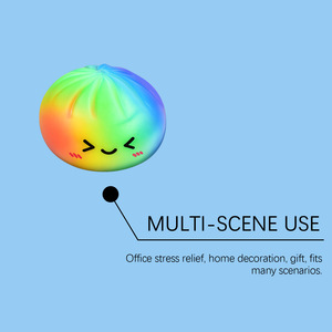 Jouet anti-stress portable en forme de chignon arc-en-ciel, mignon, souple et à récupération lente - Product Image 6