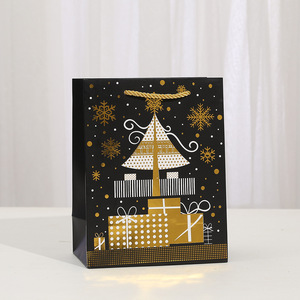 Sac <span class=keywords><strong>cadeau</strong></span> de Noël blanc en papier kraft brun, sac fourre-tout créatif à motif de dessin animé pour supermarché, courses, plats à emporter et usage agricole - Product Image 2