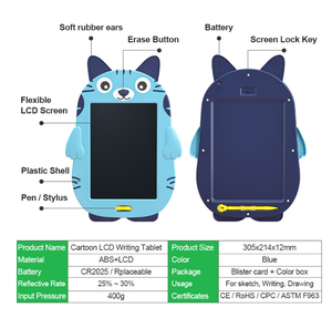 液晶ライティングボード子供用幼児用おもちゃ女の子男の子 & 女の子用カラフルな落書きボード描画パッド学習教育用おもちゃ - Product Image 2
