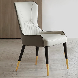 Modern Minimalist Dining Chair With <b>Backrest</b> Light Gray Brown Color For Home Restaurant Hotel Use JKS - Product Image 2