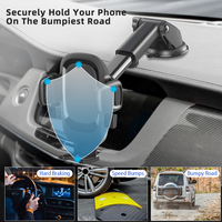 Support de téléphone pour voiture avec bras rétractable, rotation à 360 degrés, fixation par ventouse pour téléphones de 4 à 7 pouces sur tableau de bord et pare-brise