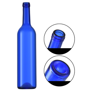 Tuyệt đẹp rỗng vòng Hộp đựng thủy tinh trang trí Vodka <span class=keywords><strong>Bordeaux</strong></span> 750ml thủy tinh màu xanh chai rượu vang - Product Image 2