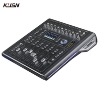 Mixer Digital 12 saluran, Fader elektrik kendali jarak jauh konsol Mixing profesional Mixer suara DSP dengan layar sentuh 4.3 inci