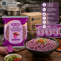Non-Fried Purple Sweet Potato Wheat Flour Instant Noodles 60g 4-Minute Cooking Hotpot Malatang OEM Wholesale